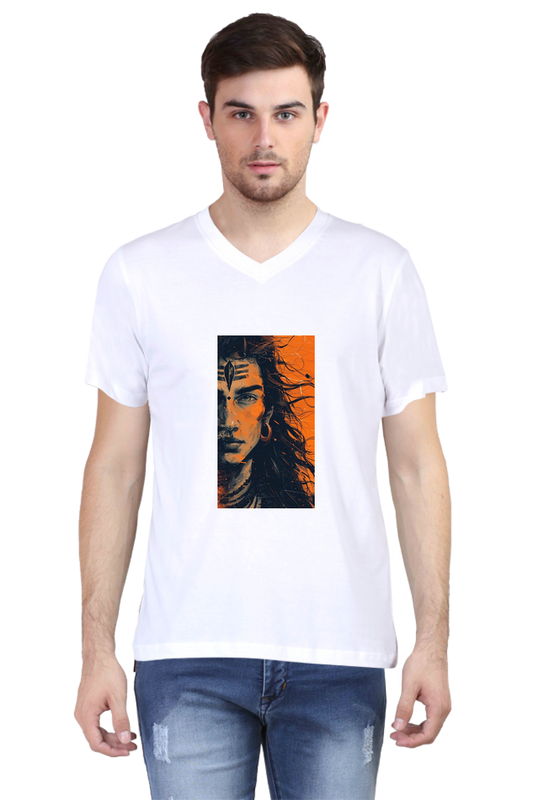 Shiva Print V Neck Half Sleeve
